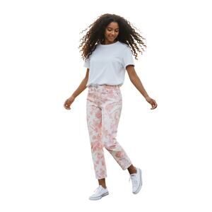 JEN7 by 7 For All Mankind Pink Floral Cropped Skinny Jeans Size 14 NWT